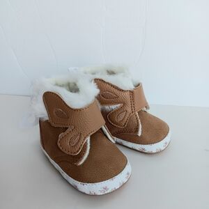 Cozy Tan Kids Boots with Faux Fur Trim